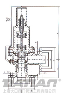 A40型帶散熱器全啟式安全閥結構圖