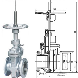 無導流孔平板閘閥外形圖 無導流孔平板閘閥外形圖