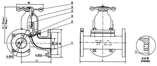 G49W(無襯里)三通隔膜閥 G49W(無襯里)三通隔膜閥